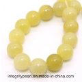 Hot-Selling New Arrival Natural Gemstone Loose Strand 4 6 8 10 12mm Natural Lemon Jade Stone Rough